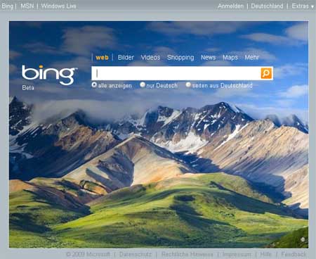 Microsoft Suchmaschine bing