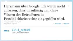 Tweet von CSU_aktuell