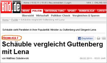 BILD-Homepage: Lena-Guttenberg-Vergleich ist "Promi-Kult"