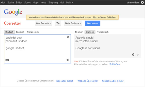 google_uebersetzer_beleidig Nur die Mitbewerber sind doof