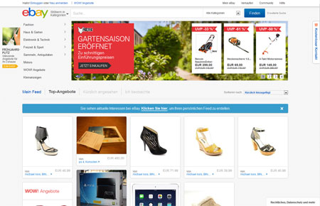 ebay Homepage Startseite