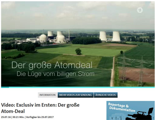 Screenshot: ARD Reportage "Der große Atom-Deal"