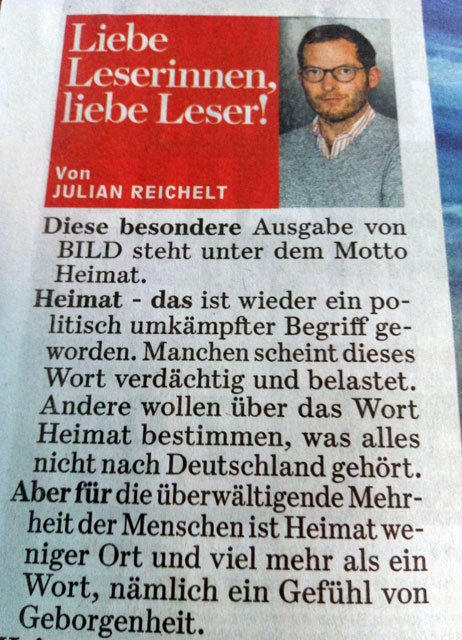 BILD-Chef Julian Reichelt hat Heimat-Gefühle